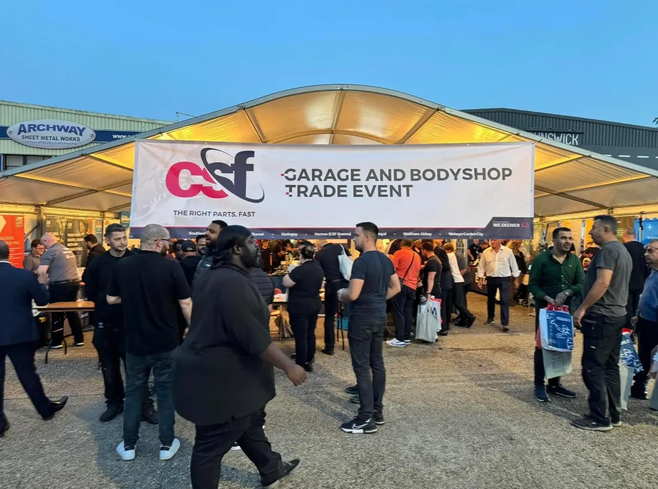 Visitors arriving at the CSF Garage and Bodyshop Trade Event